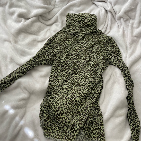 AFRM Green Mesh Turtleneck - Picture 4 of 4